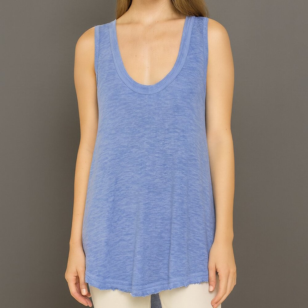 Free‎ People Oversized Burnout Tank Top Blue Size Large